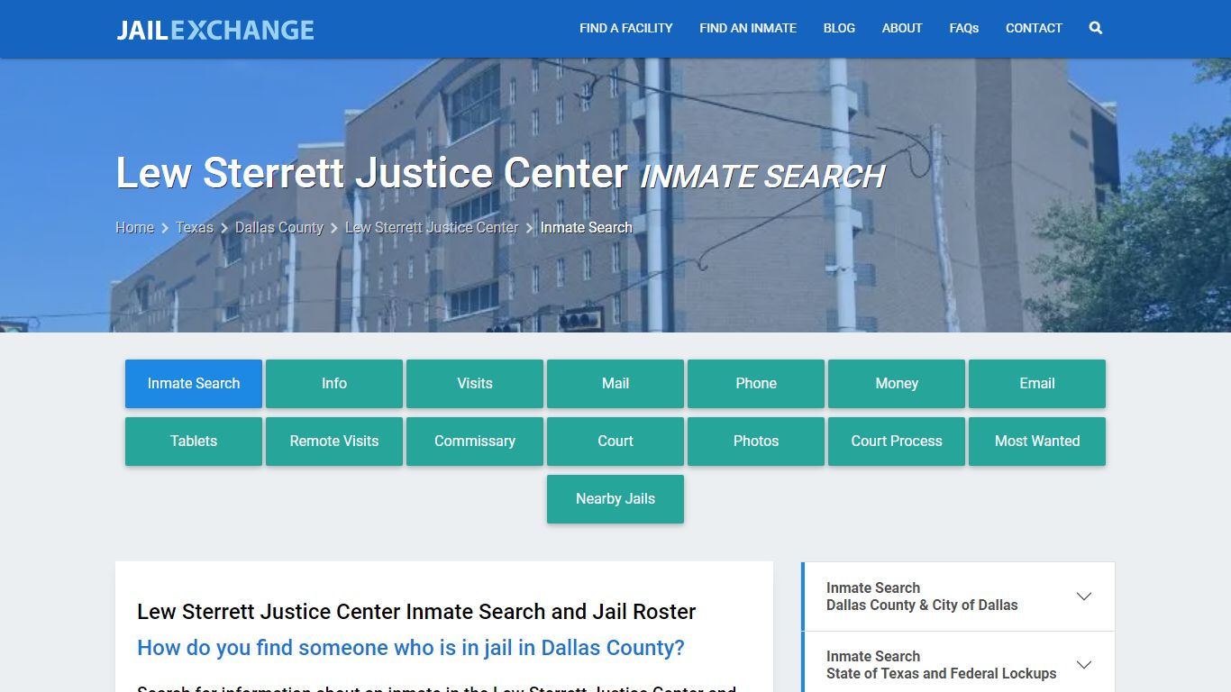 Lew Sterrett Justice Center Inmate Search - Jail Exchange